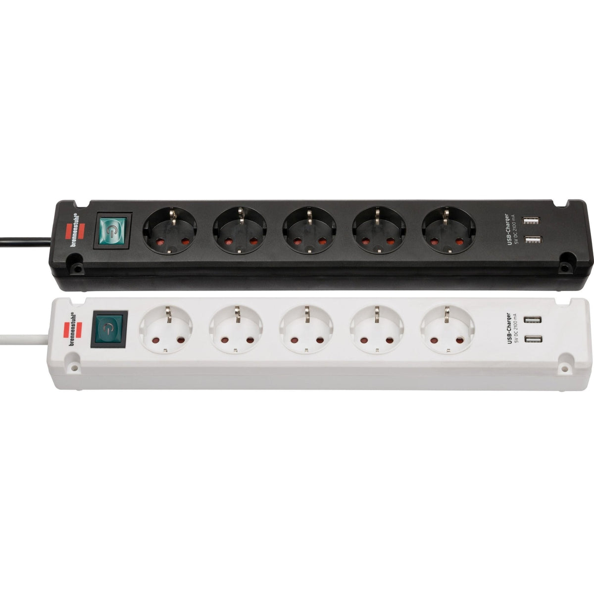 Brennenstuhl - Base de tomas múltiples Bremounta con puertos USB apta para montaje fijo - Ferrotecnia