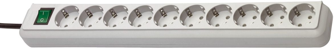 Brennenstuhl Base de tomas múltiples Eco - Line gris claro con interruptor - Ferrotecnia