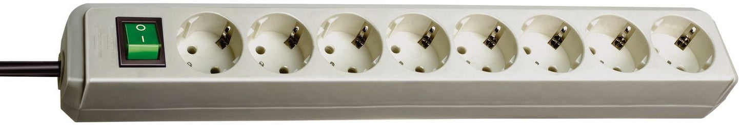 Brennenstuhl Base de tomas múltiples Eco - Line gris claro con interruptor - Ferrotecnia