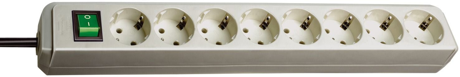 Brennenstuhl Base de tomas múltiples Eco - Line gris claro con interruptor - Ferrotecnia