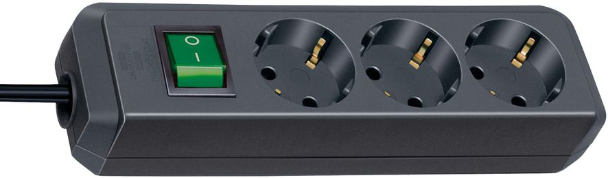 Brennenstuhl Base de tomas múltiples Eco - Line negra con interruptor - Ferrotecnia