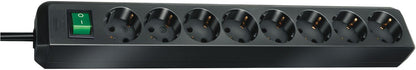 Brennenstuhl Base de tomas múltiples Eco - Line negra con interruptor - Ferrotecnia