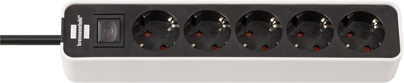 Brennenstuhl Base de tomas múltiples Ecolor blanca/ negra con diseño compacto - Ferrotecnia