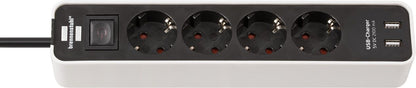 Brennenstuhl Base de tomas múltiples Ecolor con diseño compacto y puertos USB - Ferrotecnia