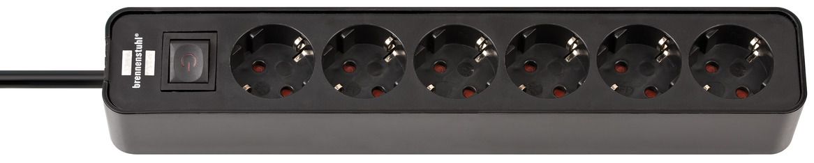 Brennenstuhl Base de tomas múltiples Ecolor negra con diseño compacto - Ferrotecnia