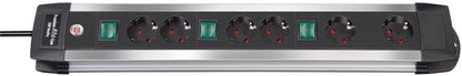 Brennenstuhl Base de tomas múltiples Premium - Alu - Line Technics con 2 y 3 interruptores - Ferrotecnia