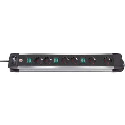 Brennenstuhl Base de tomas múltiples Premium-Alu-Line Technics con 2 y 3 interruptores - Ferrotecnia