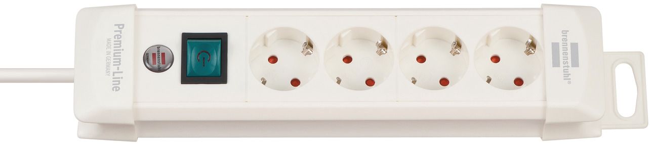 Brennenstuhl - Base de tomas múltiples Premium - Line blanca con varias posibilidad de instalación y fijación - Ferrotecnia