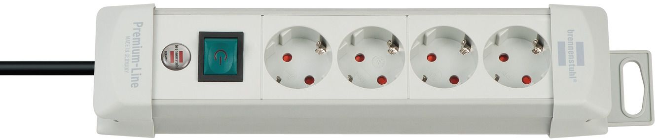 Brennenstuhl Base de tomas múltiples Premium - Line gris claro con varias posibilidad de instalación y fijación - Ferrotecnia