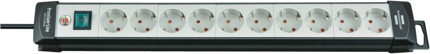 Brennenstuhl Base de tomas múltiples Premium - Line gris claro/ negra con varias posibilidad de instalación y fijación - Ferrotecnia