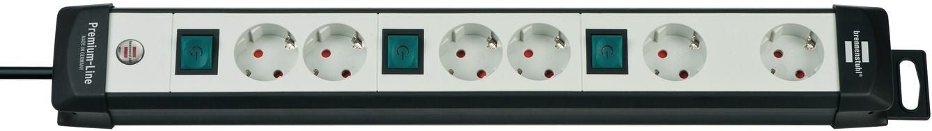 Brennenstuhl Base de tomas múltiples Premium - Line Technics con varios interruptores y disposición especial de los enchufes - Ferrotecnia