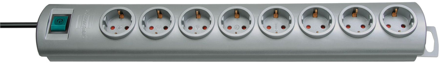 Brennenstuhl Base de tomas múltiples Primera - Line color plata con distancia extra entre los enchufes - Ferrotecnia