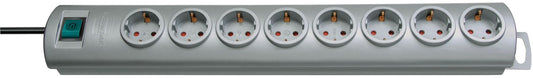 Brennenstuhl Base de tomas múltiples Primera - Line color plata con distancia extra entre los enchufes - Ferrotecnia