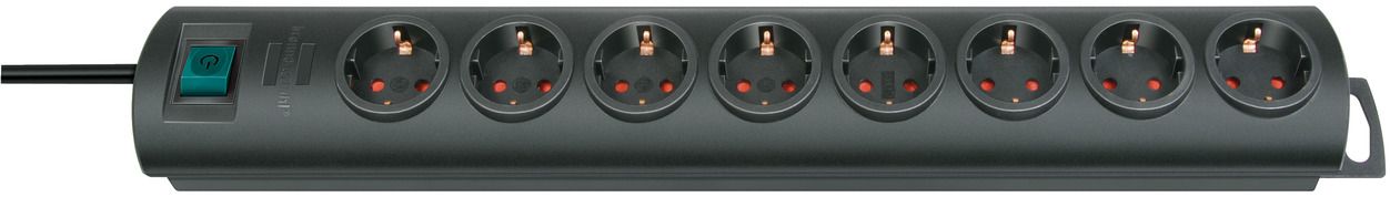 Brennenstuhl Base de tomas múltiples Primera - Line negra con distancia extra entre los enchufes - Ferrotecnia