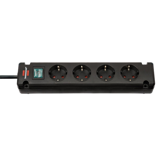 Brennenstuhl - Bremounta black multi-socket base suitable for fixed mounting