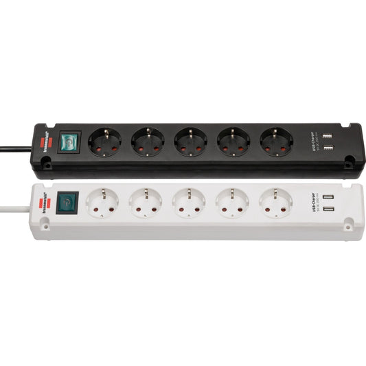Brennenstuhl - Bremounta multi-socket base with USB ports suitable for fixed mounting
