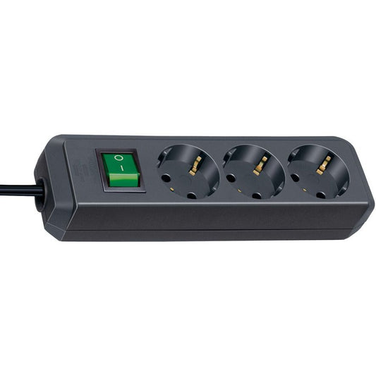 Brennenstuhl Eco-Line black multi-socket base with switch