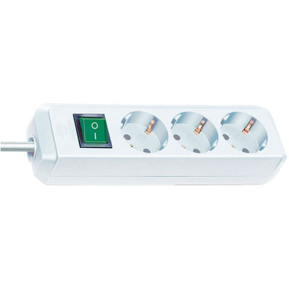 Brennenstuhl Eco-Line multi-socket base, white, with switch
