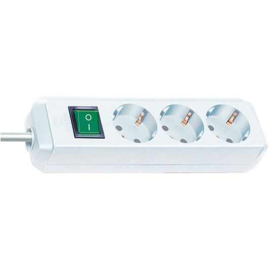 Brennenstuhl Eco-Line multi-socket base, white, with switch
