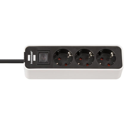Brennenstuhl Ecolor multi-socket base, white/black, with compact design