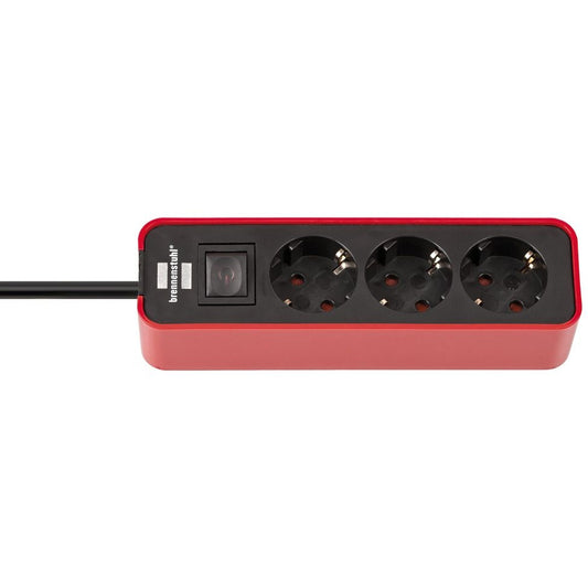 Brennenstuhl Ecolor red/black power strip with compact design