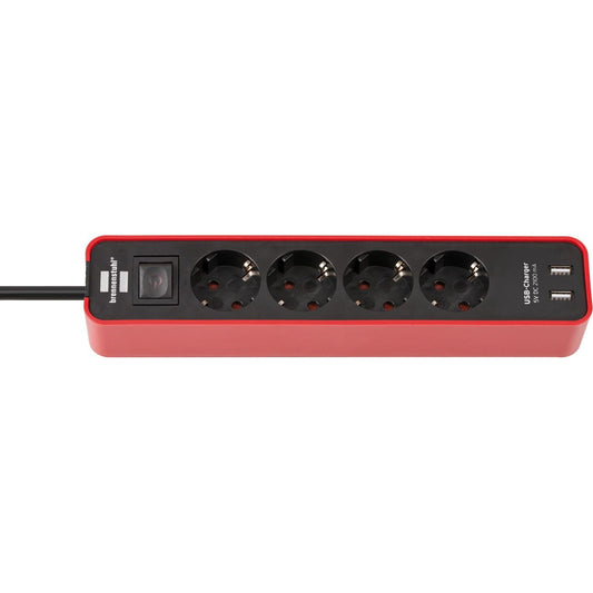 Brennenstuhl Ecolor power strip with compact design and USB ports