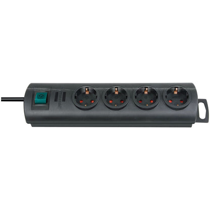 Brennenstuhl Primera-Line black multi-socket base with extra distance between sockets
