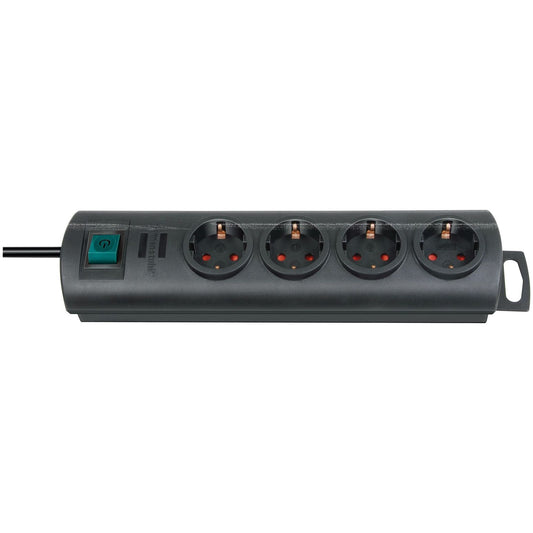 Brennenstuhl Primera-Line black multi-socket base with extra distance between sockets