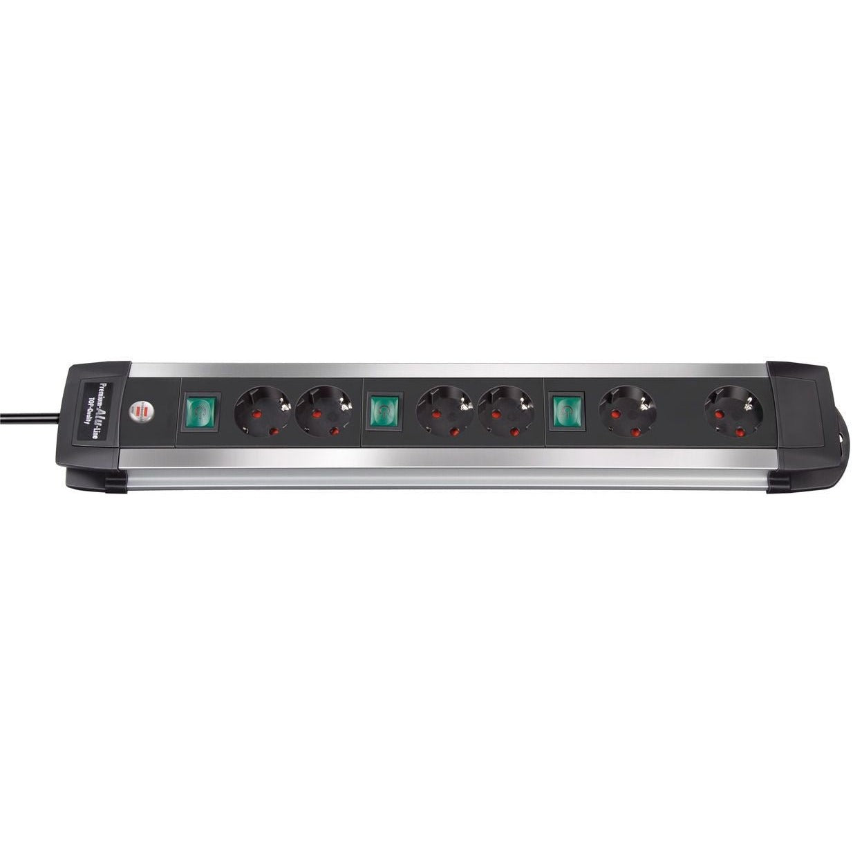 Brennenstuhl Premium-Alu-Line Technics multi-socket base with 2 and 3 switches