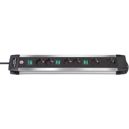 Brennenstuhl Premium-Alu-Line Technics multi-socket base with 2 and 3 switches