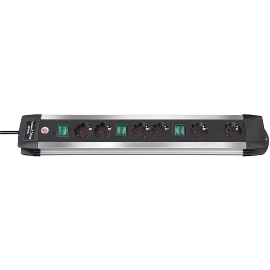 Brennenstuhl Premium-Alu-Line Technics multi-socket base with 2 and 3 switches