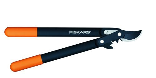 Fiskars Podadera con cuchilla bypass para madera verde, Sistema de cremallera PowerGear, Diámetro de corte: 2,8 cm, Cuchillas de acero templado con cubierta antiadherente, Longitud: 46 cm, Negro/Naranja, L72, 1001555