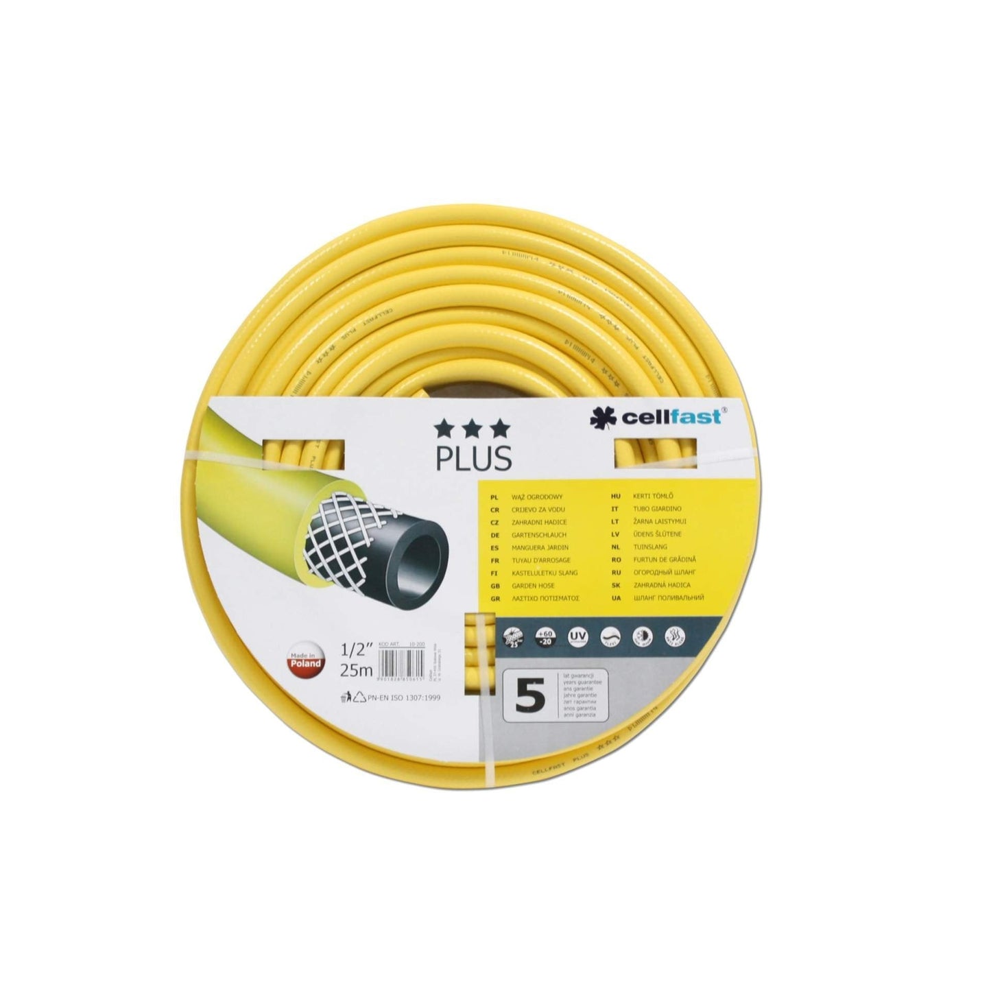 Cellfast 10-200 - Manguera de jardín Plus 1/2" 25m