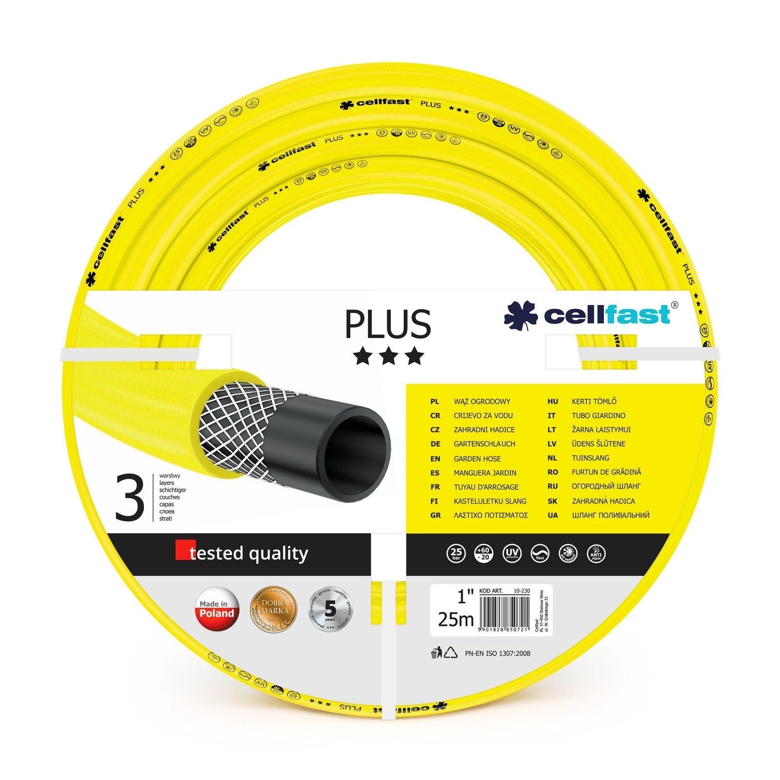 Cellfast 10-230 - Manguera de jardín Plus 1" 25m - Ferrotecnia
