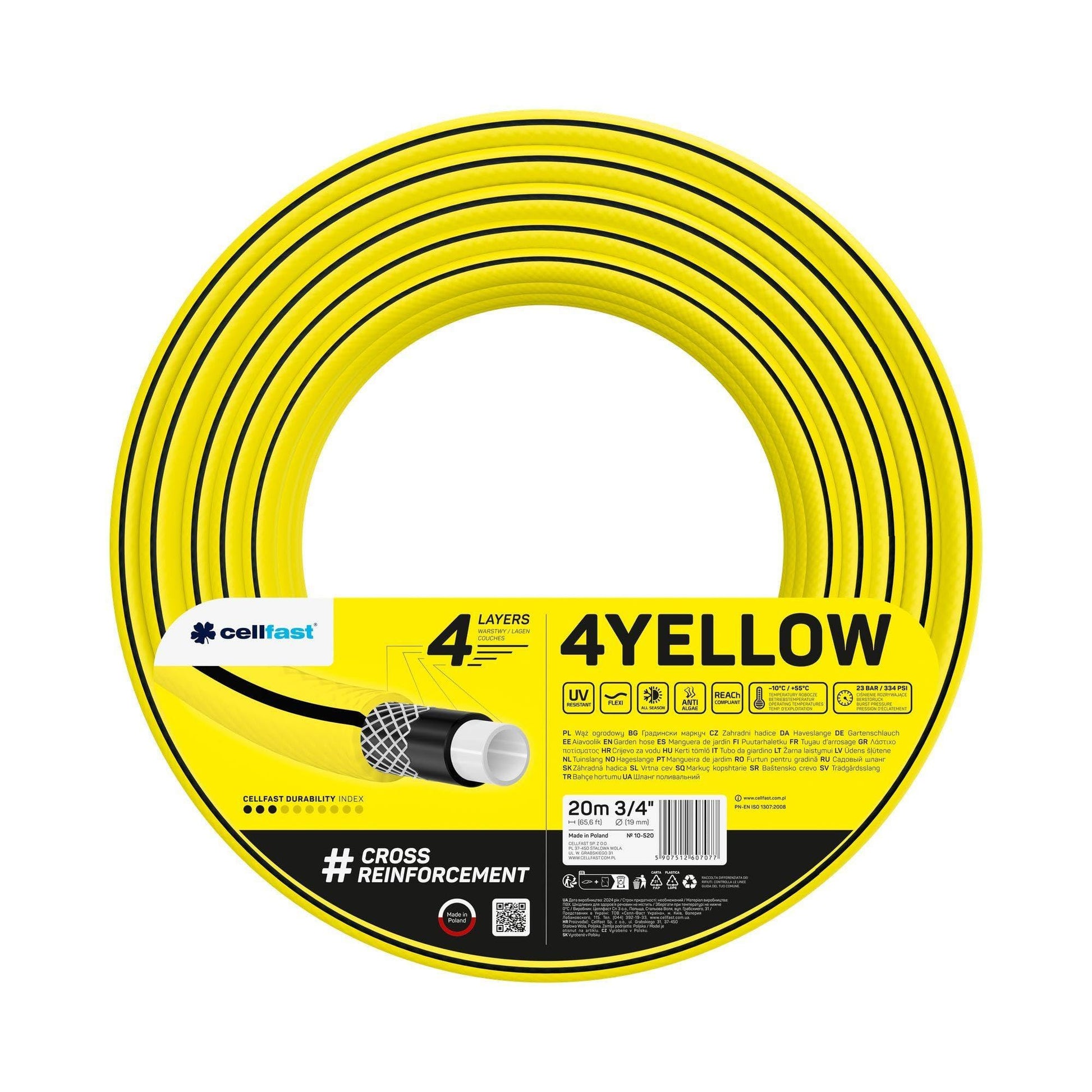 Cellfast 10-520 - Manguera de jardín Yellow 3/4" 20m