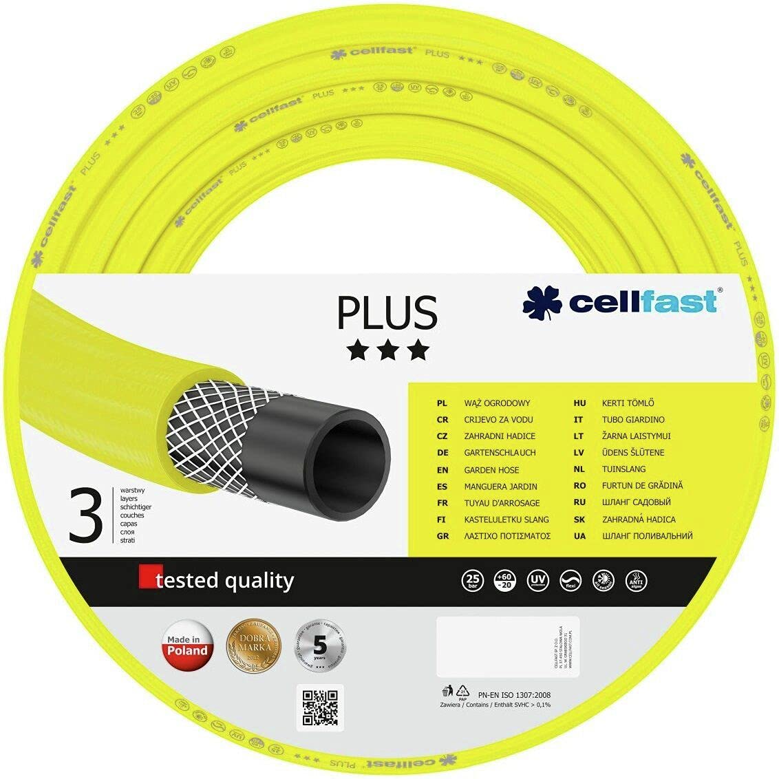 Cellfast 10-750 - Manguera de jardín Plus 1/2" 70m