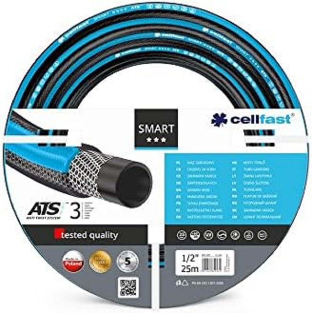 Cellfast 13-100 - Manguera de jardín Smart ATS 1/2" 25 m