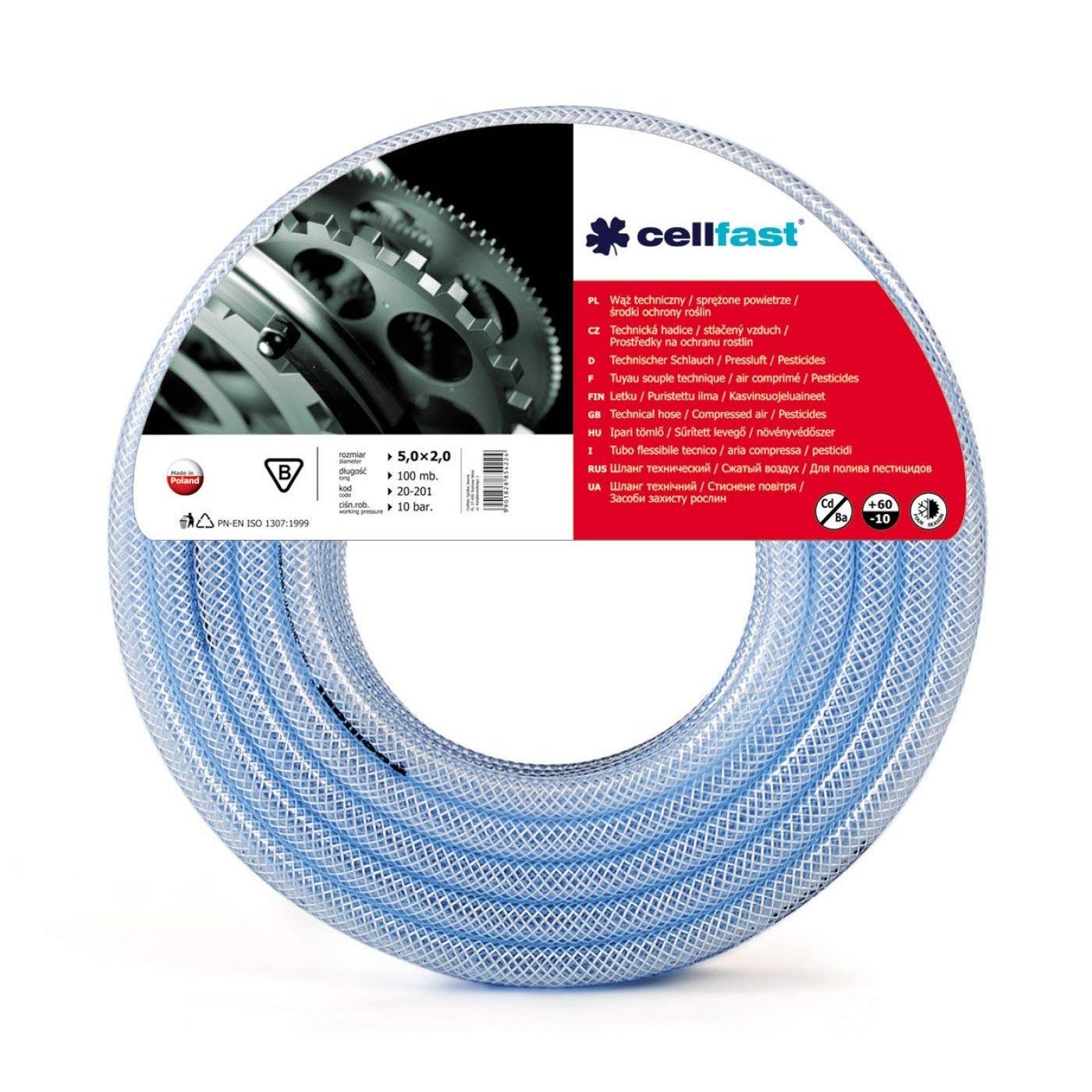 Cellfast 20-205 - Manguera técnica reforzada 12,5x2,0x50 m - Ferrotecnia