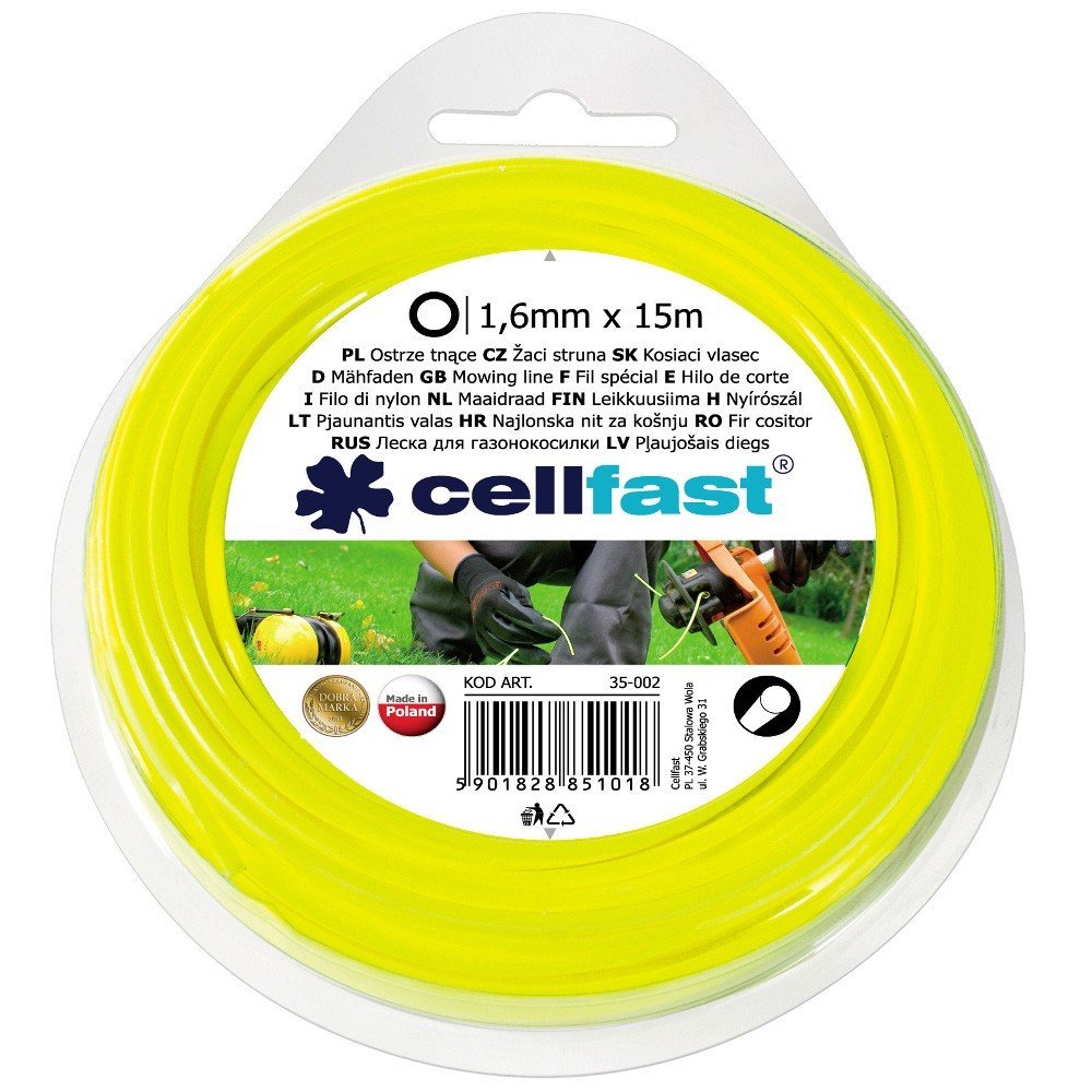Cellfast 35-002 - Hilo de corte para desbrozadora Standard 1,6 mm, 15 m, redondo