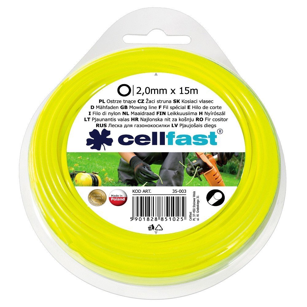 Cellfast 35-003 - Hilo de corte para desbrozadora Standard 2,0 mm, 15 m, redondo