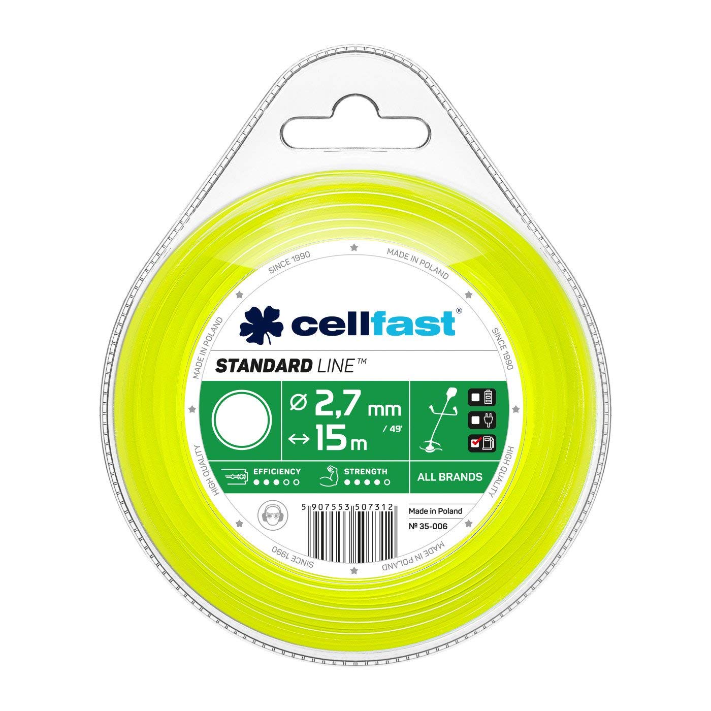 Cellfast 35-006 - Hilo de corte para desbrozadora Standard 2,7 mm, 15 m, redondo