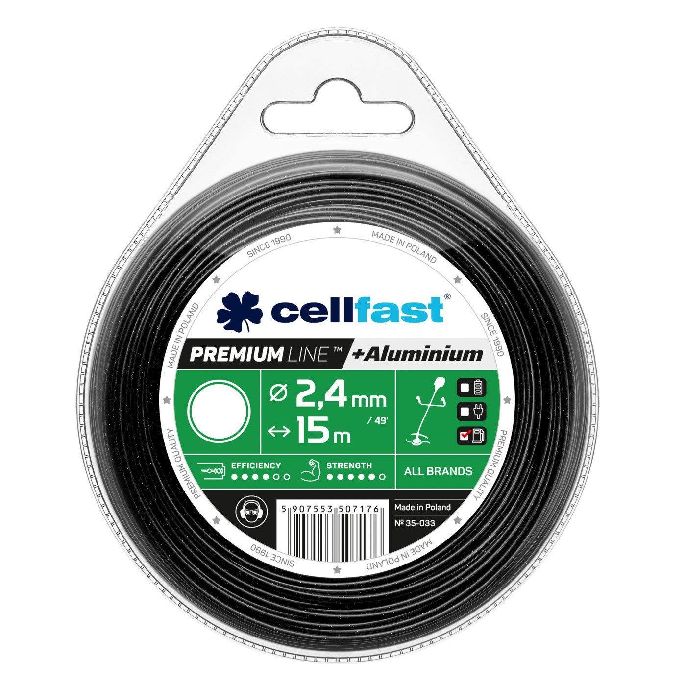 Cellfast 35-033 - Hilo de corte para desbrozadora Premium 2,4 mm, 15 m, redondo