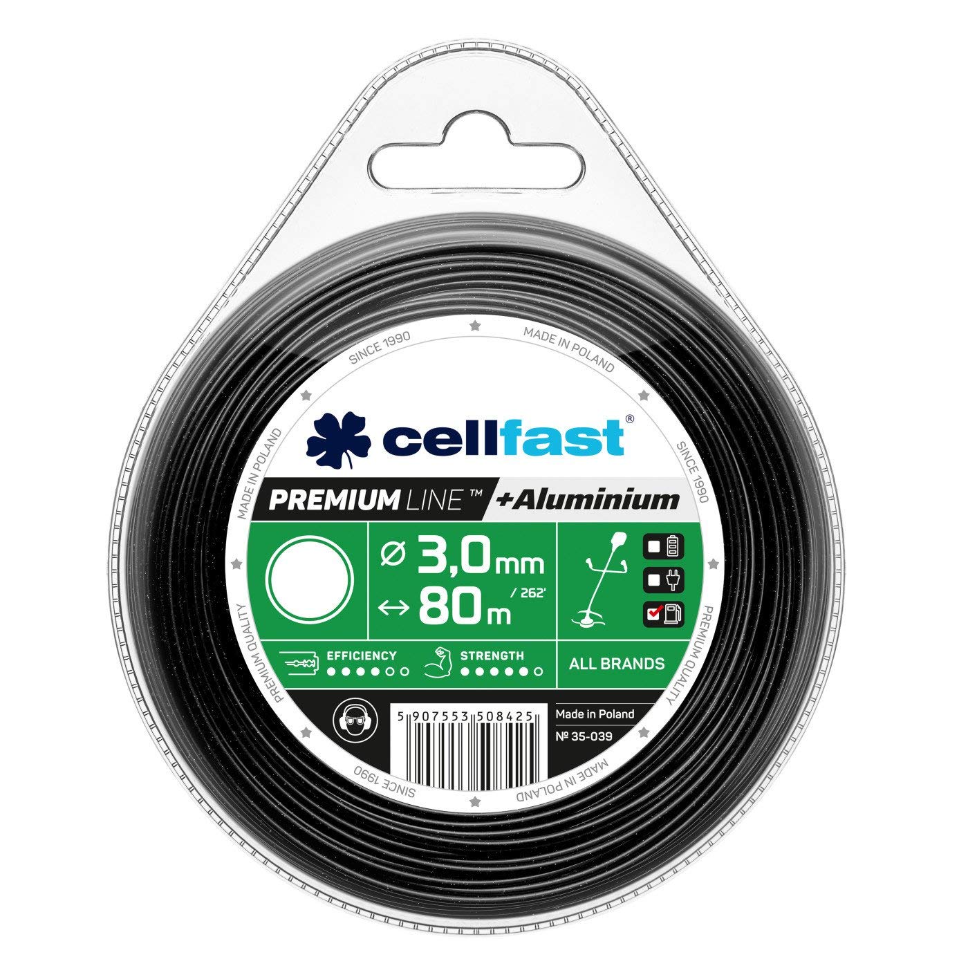 Cellfast 35-039 - Hilo de corte para desbrozadora Premium 3,0 mm, 80 m, redondo