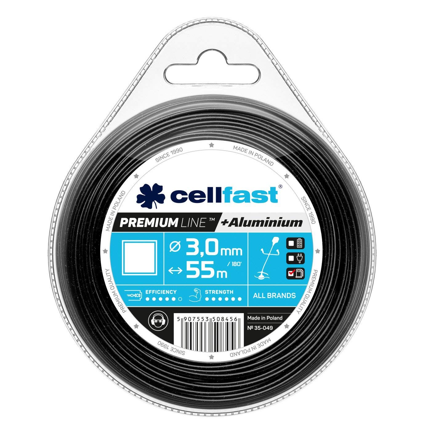 Cellfast 35-049 - Hilo de corte para desbrozadora Premium 3,0 mm, 55 m, cuadrado