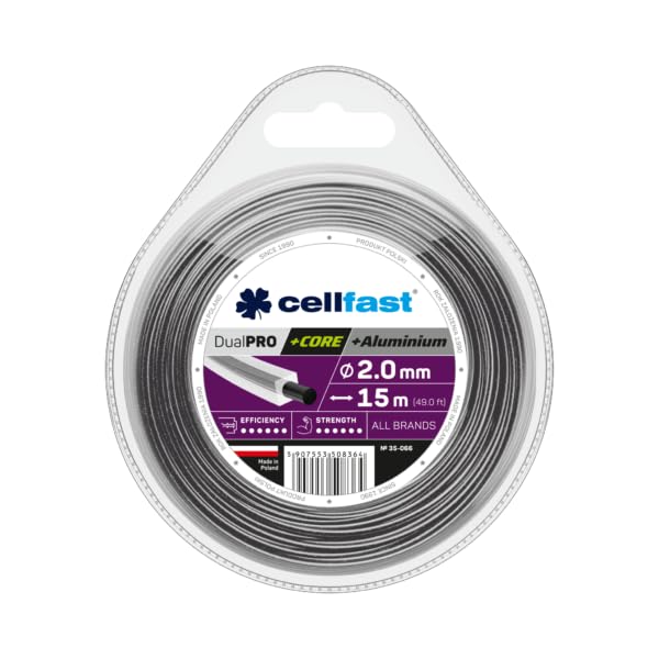 Cellfast 35-066 - Hilo de corte para desbrozadora con alma 2,0 mm, 15 m, cuadrado