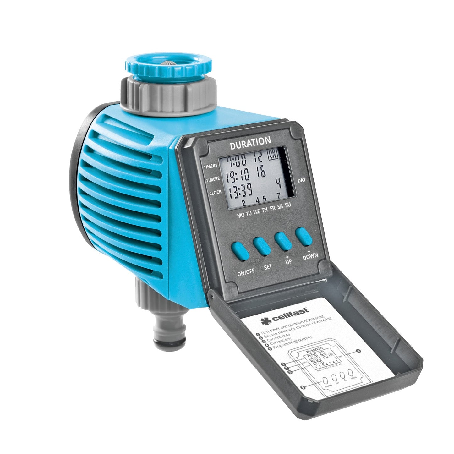 Cellfast 52-095 - Programador de riego digital rosca 3/4"-1" cellPRO