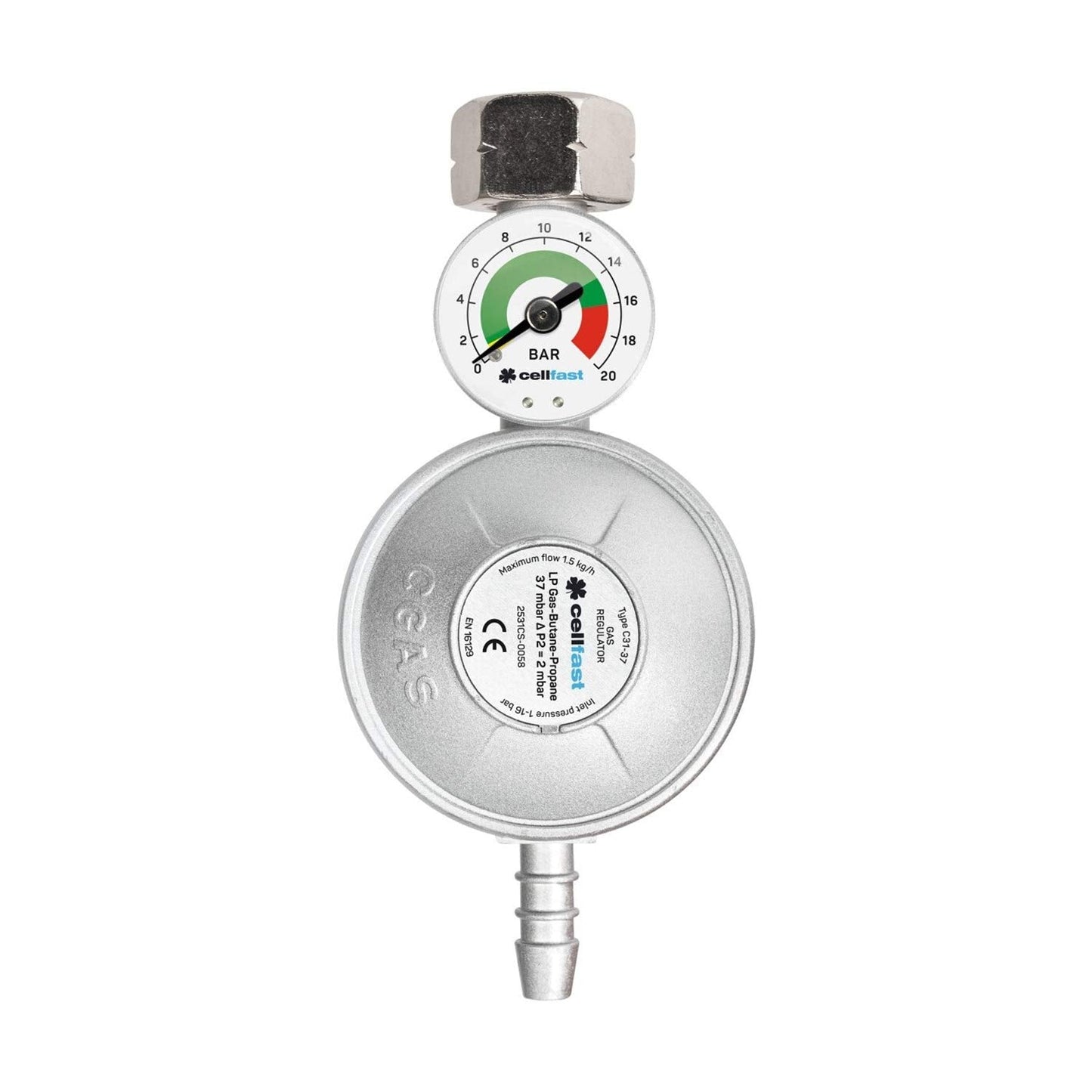 Cellfast 52-501 - Regulador de gas con manómetro