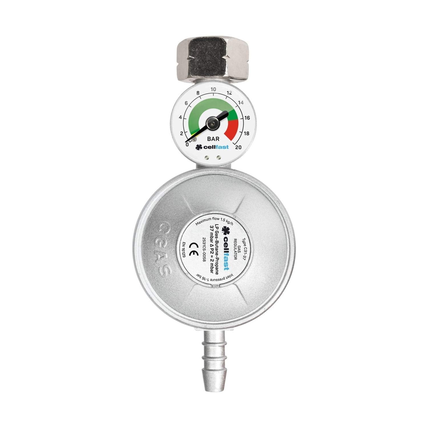 Cellfast 52-501 - Regulador de gas con manómetro