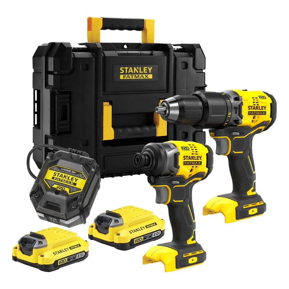 COMBO V20: Taladro Percutor BRUSHLESS + Atornillador de Impacto BRUSHLESS + Maletín TSTAK SFMCK461D2T-QW