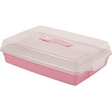 Contenedor de pasteles rectángulo rosa grande CURVER - Ferrotecnia